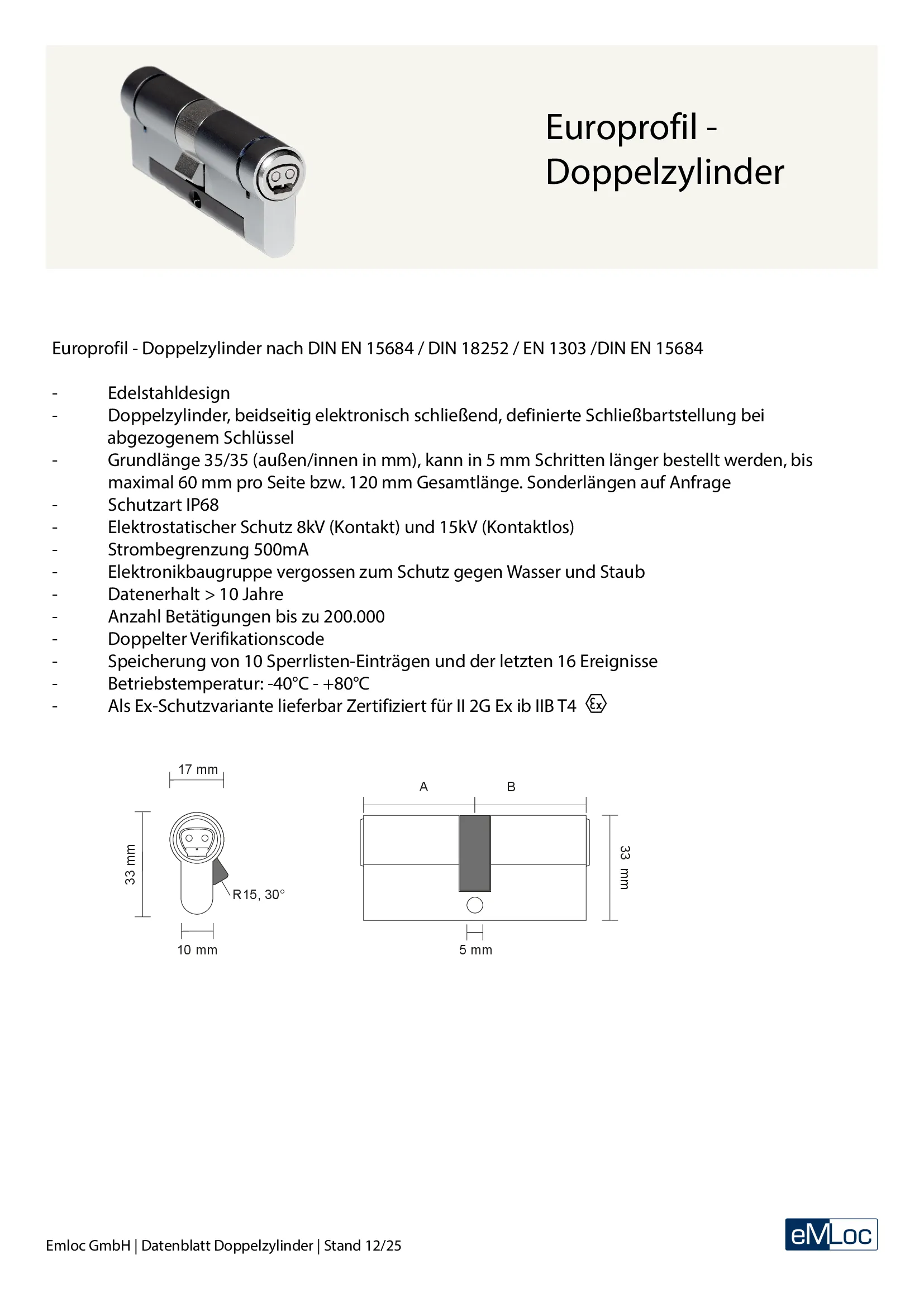 Europrofil Doppelzylinder