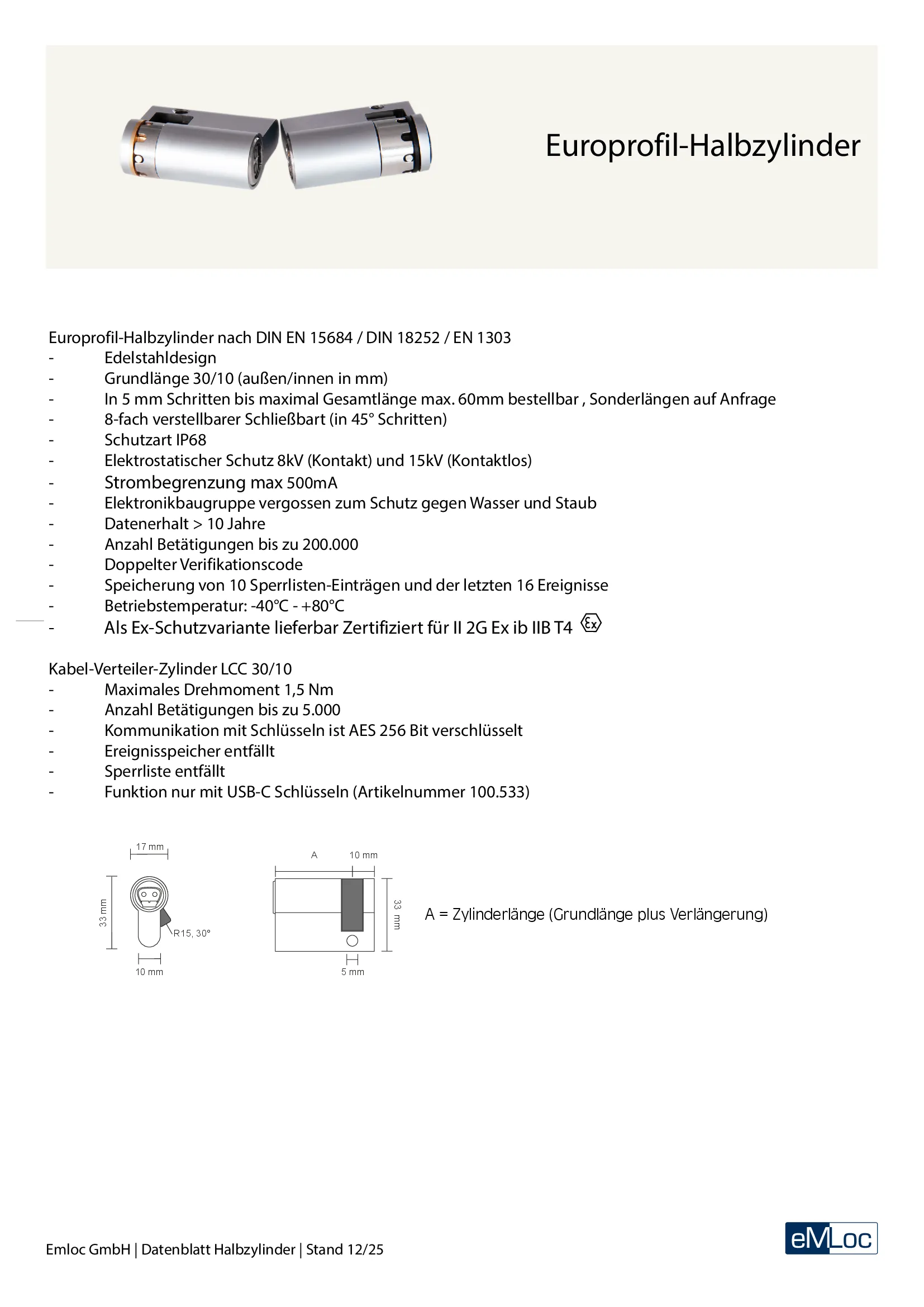 Europrofil Halbzylinder
