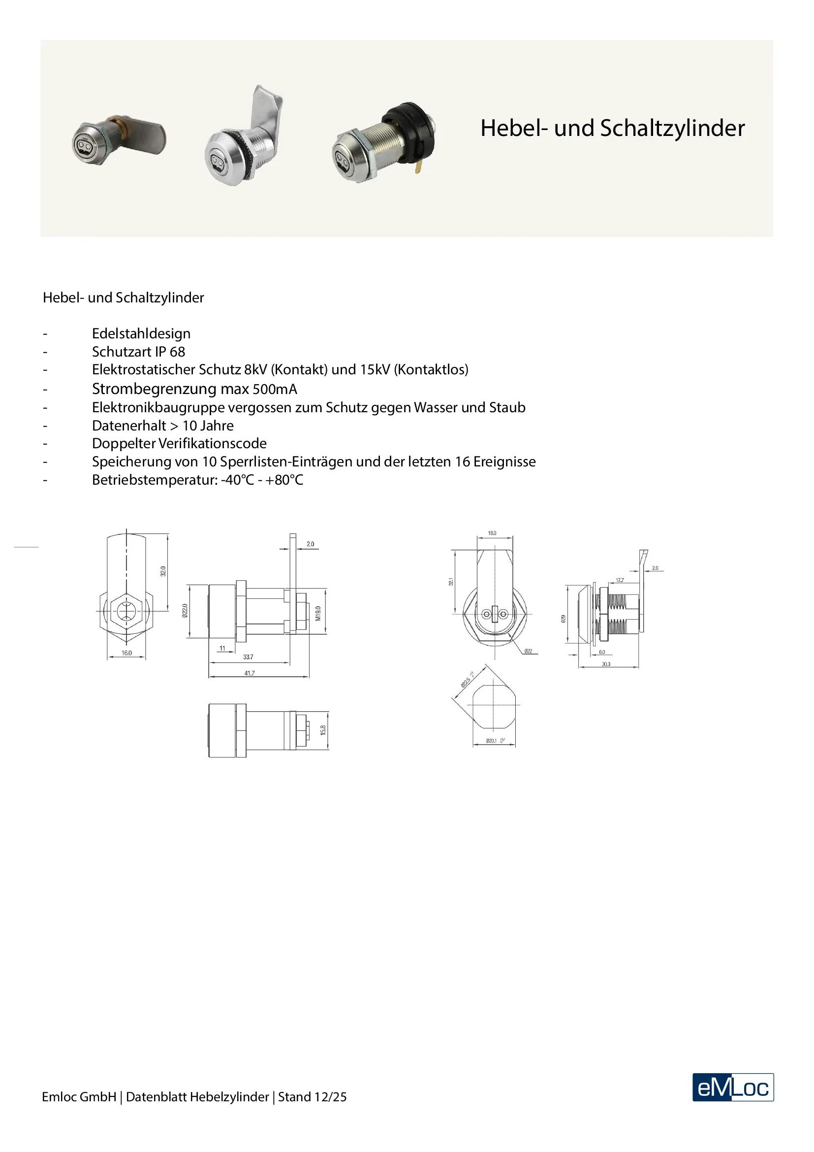Hebel- & Schaltzylinder